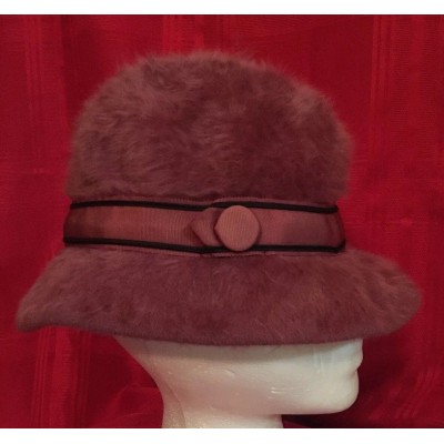 KANGOL Raspberry Wine Pink Angora Fur Blend Hat Small Made In England  eb-97779978